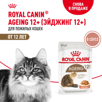 Royal Canin Ageing 12+  Консервированный корм для кошек старше 12 лет,  в соусе 28x85г.