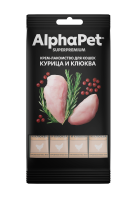 Крем-лакомство Alphapet Superpremium для кошек с курицей и клюквой 4х12 г.