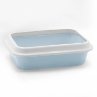 111512 Туалет LEADER для кошек с рамкой 46*34,5*14 см светло-голубой