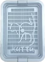 111102 Туалет КИТТИ для кошки с сеткой малый 32,5*23,5*5 см светло-голубой