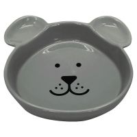 Миска керамическая "мордочка собачки" круглая, серая 18*16,5*3,7см*420мл