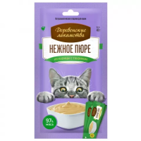 Деревенские лакомства 72510056 для кошек Нежное пюре из курицы 4шт*10г