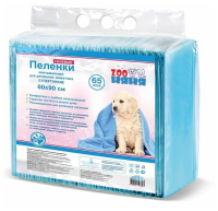 Пеленки гелевые, Zoo Няня, супертонкие для животных 60*90 - 65 шт.