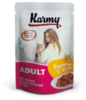Влажный корм Карми для стерилизованных кошек и кастрированных котов Курица в желе 12*80г