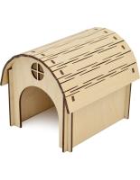 ЗООэкспресс, Домик для грызунов Полукруглый, окошко, фанера 16*25*15 см, 14213