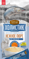 Деревенские лакомства Холистик Премьер 4 шт х10 г пюре для кошек из лосося с икрой летучей рыбы