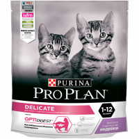 Purina PRO PLAN DELICATE Сухой корм для котят с чувствительным пищеварением, с индейкой, 400 г
