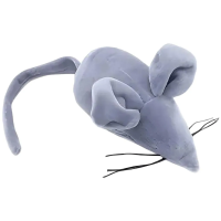 Игрушка GoSi для кошек "Крыса ТАНЯ с валерианой, хвост-" серая 15см