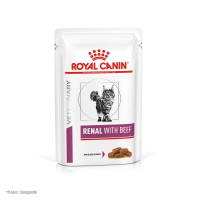 Влажный ветеринарный корм Royal Canin Renal для поддержания функций почек с говядиной в соусе 85г