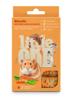 Лакомство Литтл Ван Бисквиты для мелких грызунов с морковью и шпинатом, 5х7 г