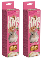 Лакомство Little One палочки для хомяков, крыс, мышей и песчанок с воздушн. рисом и орехами 2*55г