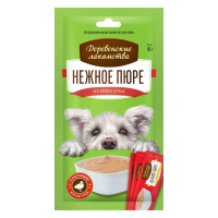 Деревенские лакомства 4х10 г нежное пюре для собак из мяса утки