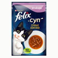FELIX® Суп. Сочные Ломтики. Корм консервированный неполнорационный для взрослых кошек, с уткой