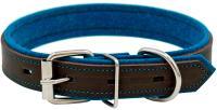 Ошейник 1411КБ SUOMI LINE 1сл 15 мм длина 25-32 см коричневый/бирюзовый фетр