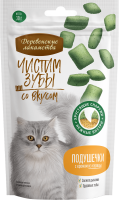 Деревенские лакомства Чистим зубы 30 г подушечки для кошек с кремом из курицы