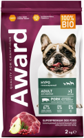Сухой корм AWARD HYPO для взрослых собак со свининой и добавлением брусники, груши и розмарина 2кг