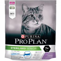 Purina PRO PLAN STERILISED Сухой корм для стерилизованных кошек и кастрированных котов 7+, с индейкой, 400 г