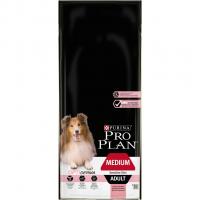 Purina PRO PLAN Dog Сухой корм для собак средних пород с чувствительной кожей, лосось, 14 кг