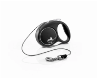 Рулетка Флекси (Flexi) Black Design XS 3м до 8кг (трос) черно-серебряная