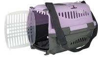 Переноска Zooexpress Турне M с пластиковой дверцей (коврик + ремень) 48*32*32 см фиолетовая 16222