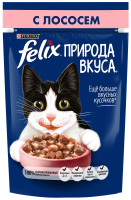 Purina Felix Природа вкуса, Консервированный корм, лосось, 26 х 85 г