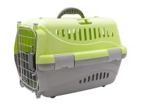 18413 Переноска для животных "Турне" L АВИА с металлической дверцей 54,5*36*34 см зеленая