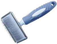 Пуходерка металическая PET STAR  размер M, 9*16.5см,синяя