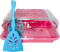 Клетка-террариум Зооэкспресс, для грызунов с пласт. дверкой и комплектацией 33х24х15, малый, розовый