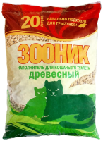Древесный наполнитель для кошачьих туалетов Зооник, 20л