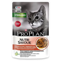 Purina Pro Plan Sterilised Консервированный корм для кастрированных кошек, говядина в соусе, 85 г