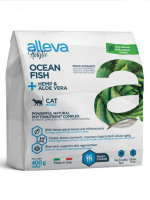 Сухой корм Аллева Холистик для взрослых кошек  с океанической рыбой, коноплей и алое вера 0,4 кг