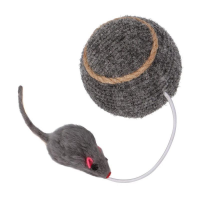 Шар-когтеточка ковролин С МЫШКОЙ 7,5см ИК-24 Rich Breed