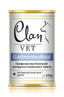 Влажный ветеринарный корм CLAN VET Gastrointestinal для собак,профилактика бол. ЖКТ 340г 