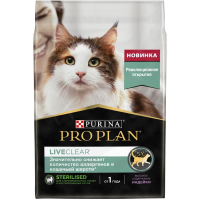 Purina Pro Plan LiveClear Сухой корм для стерилизованных кошек, снижает количество аллергенов, индейка, 400 г