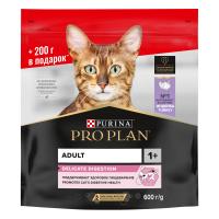Сухой корм Purina Pro Plan  DELICATE для кошек с чувствительным пищеварением с индейкой 400+200 г