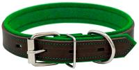 Ошейник 1415КЗ SUOMI LINE 1сл 35 мм длина 50-60 см коричневый/зеленый фетр