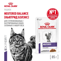 Влажный корм Royal Canine Neutered balance  для стерилизованных кошек до 7 лет в соусе  85 гр