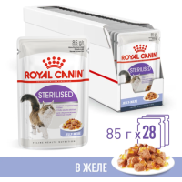 Royal Canin Sterilised Консервированный корм для стерилизованных кошек, в желе, 28*85 г