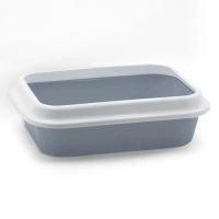 111514 Туалет LEADER для кошек с рамкой 46*34,5*14 см серый