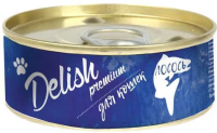 Влажный корм Delish premium  для кошек лосось 100 гр