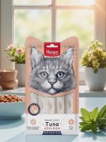 Лакомство для кошек Wanpy Cat  "нежное пюре" с лососем и тунцом в ложечке 10 шт х16 г 