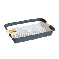 Туалет для кошек Моськи-Авоськи с сеткой, 40*26*6,5 см, серый