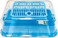 Клетка-террариум Зооэкспресс, для грызунов с пласт. дверкой и комплектацией 33х24х15, малый, голубой