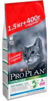 Purina Pro Plan Sterilised Сухой корм для стерилизованных кошек, кролик, промо-набор 1,5 кг + 400 г
