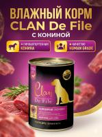 Влажный корм CLAN De File консервы для собак, конина, 340 г