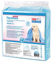 Пеленки гелевые, Zoo Няня, супертонкие для животных 60*60 - 10 шт.