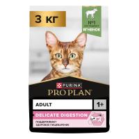 Purina PRO PLAN Delicate Сухой корм для кошек с чувствительным пищеварением, ягнёнок, 3 кг