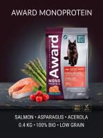 Сухой корм AWARD Monoprotein для стерилизованных кошек из лосося со спаржей и ацеролой 0,4кг