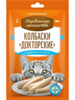 Деревенские лакомства 60 г Докторские колбаски для кошек с нежным лососем