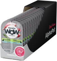 Влажный корм Альфа Пет WOW для кошек с чувств. пищ. ломтики в соусе Кролик с потрошками 15*80г